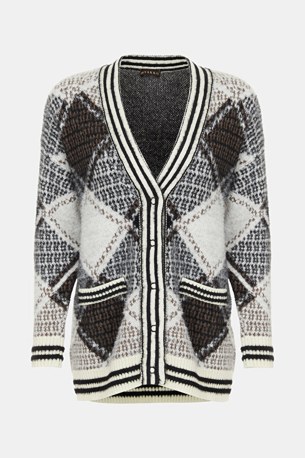 GREY DESIGN FILLED CARDIGAN