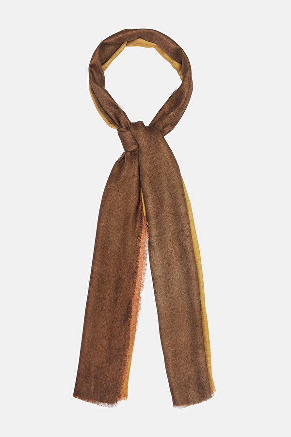 BROWN DESIGN FILLED MODAL SHAWL