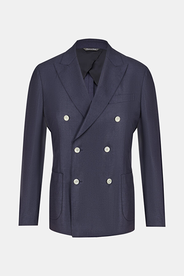 NAVY BLUE SURPLICE NECKLINE (CROSS-OVER NECKLINE) JACKET
