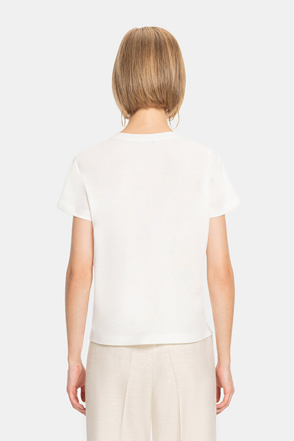 ECRU BASIC / ROUND NECKLINE SHORT SLEEVE TSHIRT 2