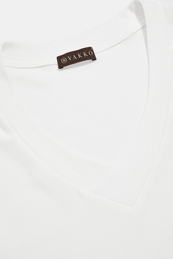 ECRU V NECK SHORT SLEEVE TSHIRT 6