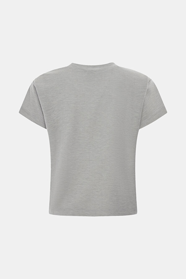 GREY BASIC / ROUND NECKLINE SHORT SLEEVE TSHIRT 2