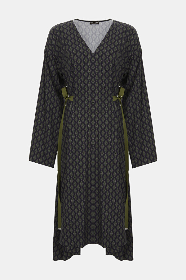 MULTICOLOR LONG SLEEVE MİDİ DRESS