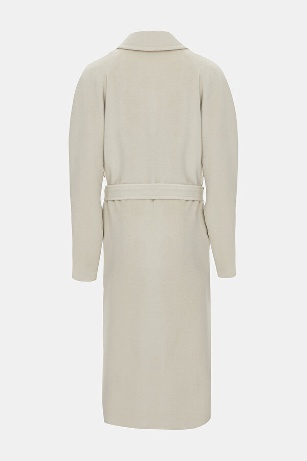 BEIGE WOOL SHORT REEFER JACKET 2