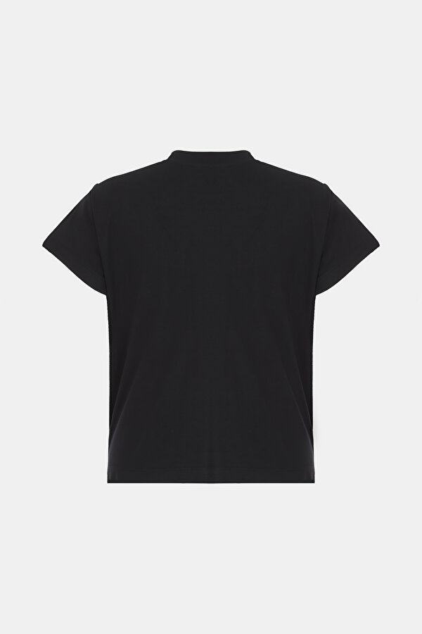 BLACK V NECK SHORT SLEEVE TSHIRT 2