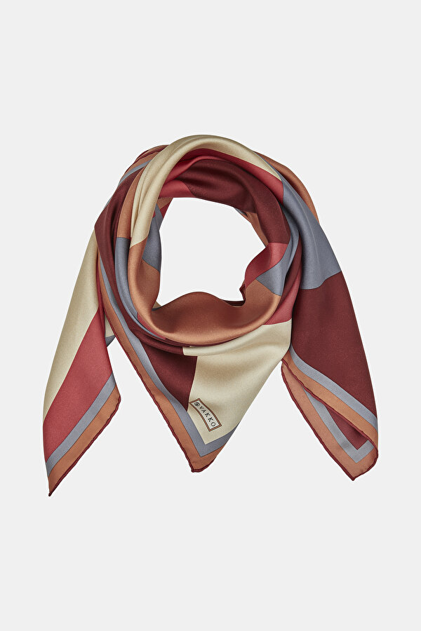 DAMSON GEOMETRIC DESIGN TWILL SCARF 2