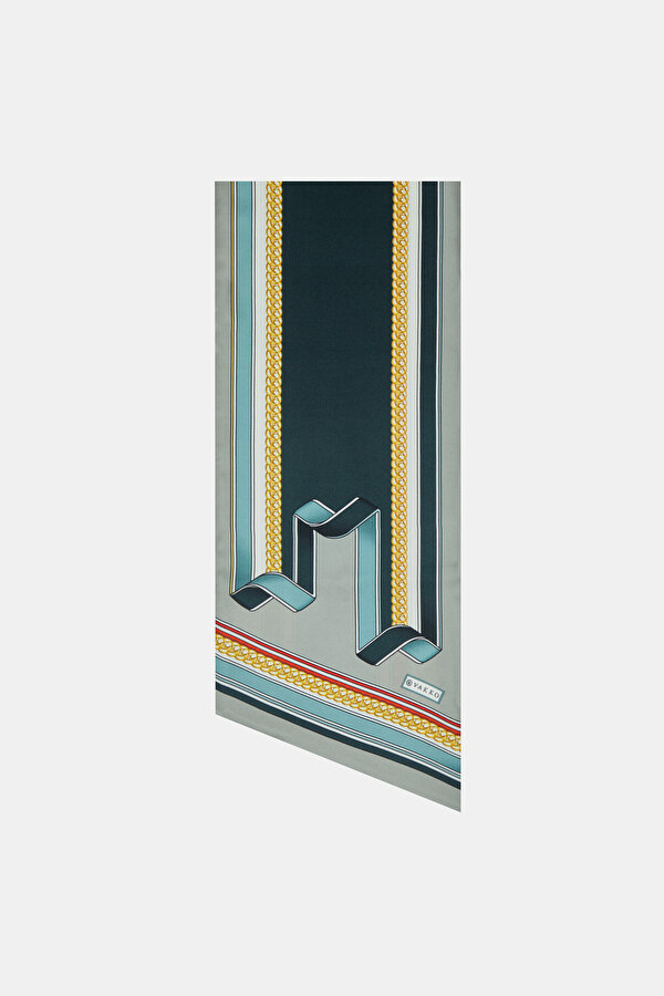 ANTRASIT GEOMETRIK DESENLI TWILL FULAR
