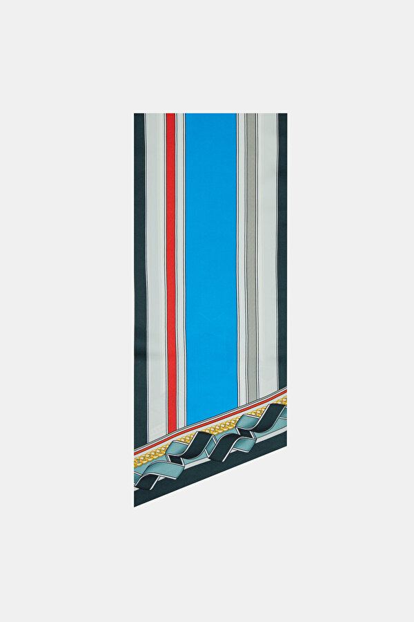 ANTRASIT GEOMETRIK DESENLI TWILL FULAR 2