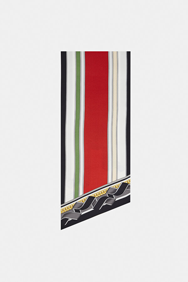 SIYAH GEOMETRIK DESENLI TWILL FULAR 2