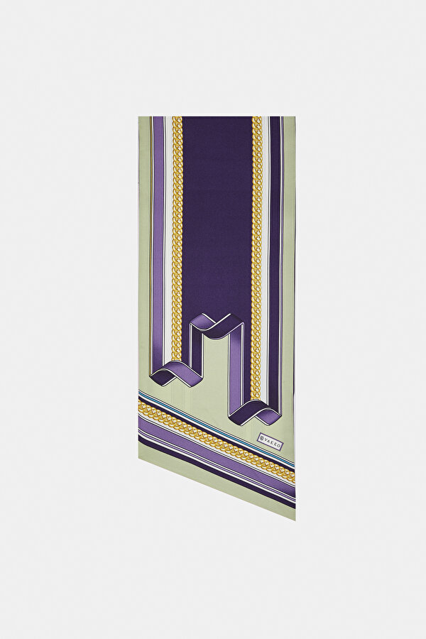 MOR GEOMETRIK DESENLI TWILL FULAR