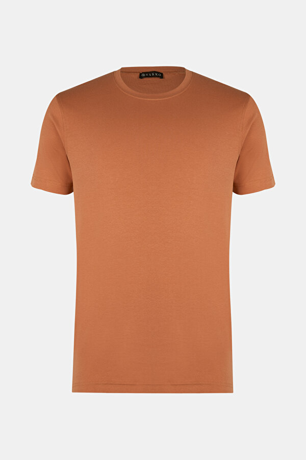 TURUNCU O YAKA KISA KOLLU T-SHIRT