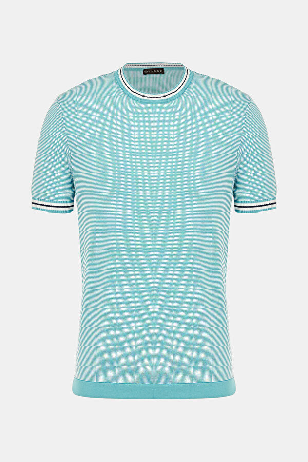 BLUE BASIC / ROUND NECKLINE TRICOT JERSEY