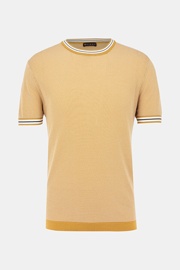 DARK YELLOW BASIC / ROUND NECKLINE TRICOT JERSEY