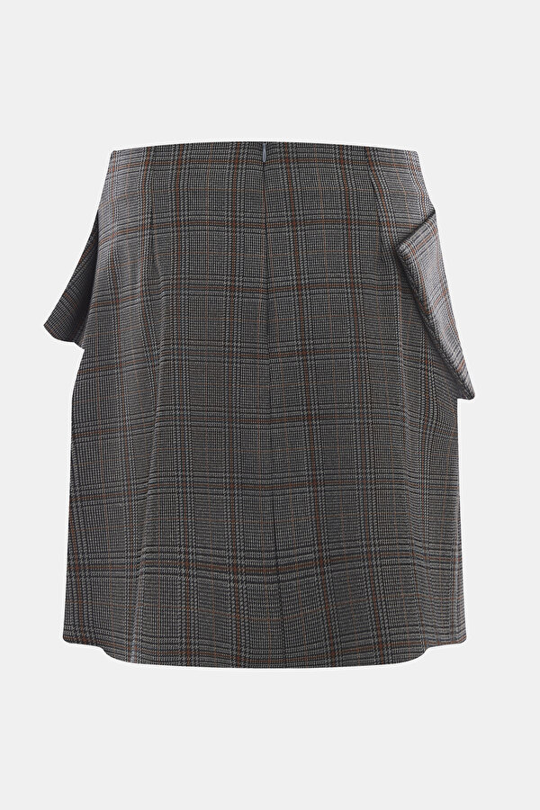 TAN CHECK MINI SKIRT 6
