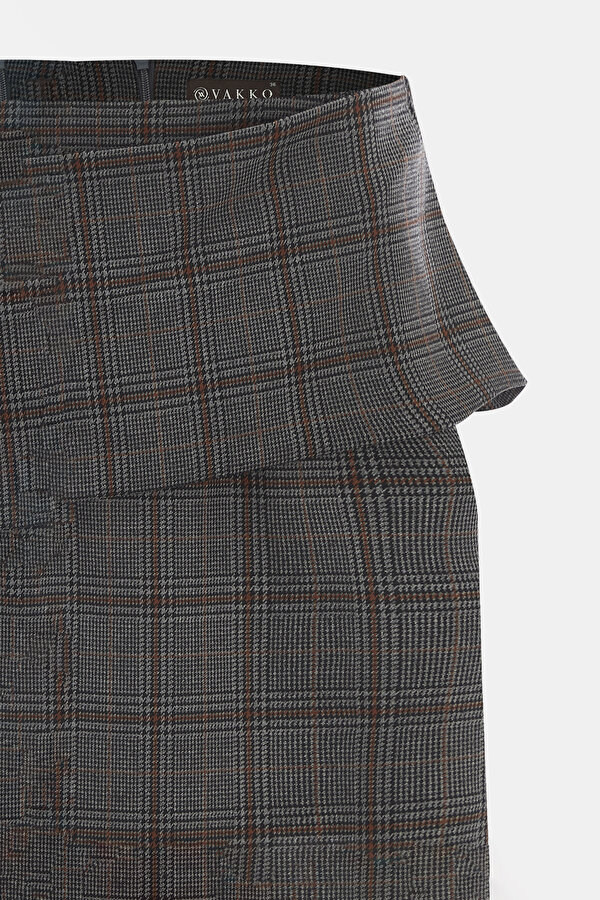 TAN CHECK MINI SKIRT 7