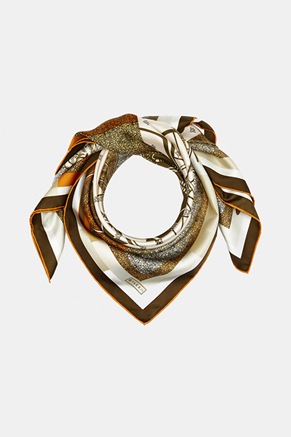 CREAM OBJECT DESIGN TWILL SCARF 2