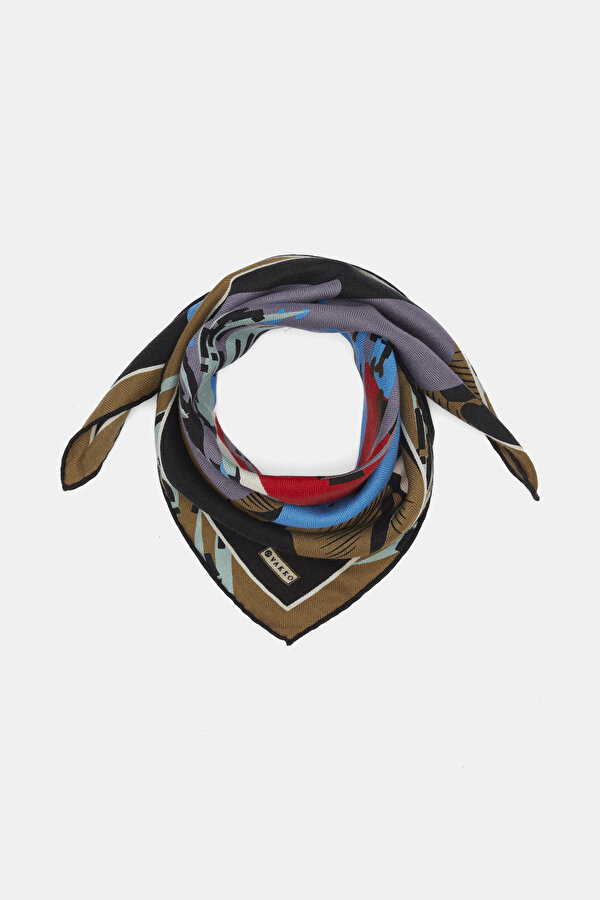 ÇİÇEK DESENLİ KAŞMİR İPEK BANDANA 2