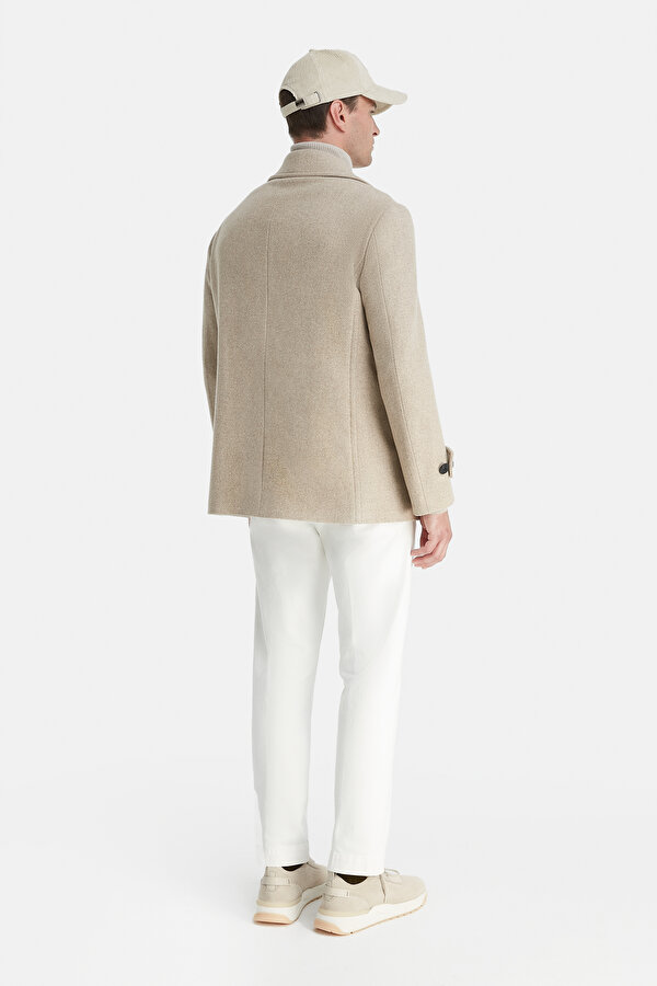 BEIGE WOOL/CASHMERE REEFER JACKET 2