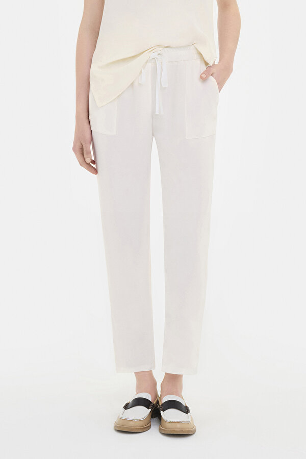 ECRU WIDE LEG TROUSERS 2