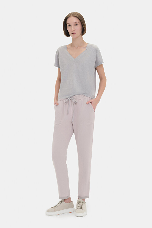 BEIGE WIDE LEG TROUSERS