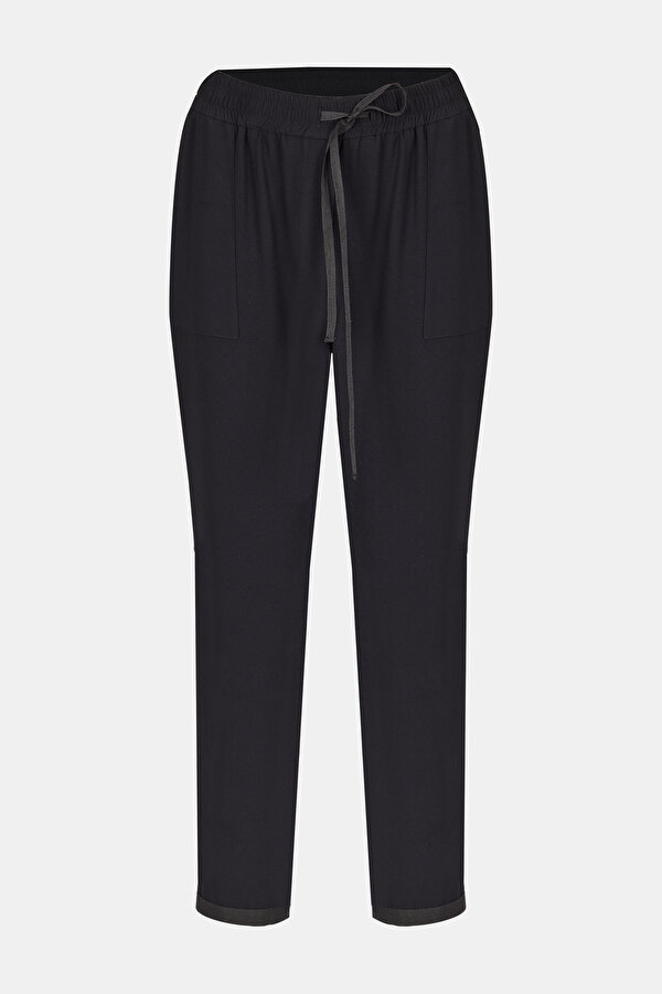 BLACK WIDE LEG TROUSERS