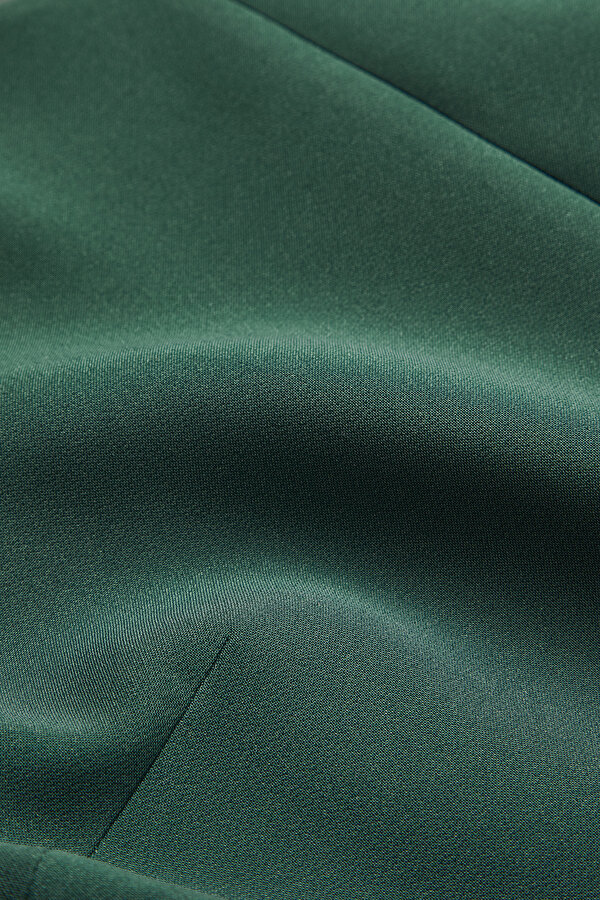 OIL GREEN BASIC / ROUND NECKLINE LONG SLEEVE BLOUSE 6