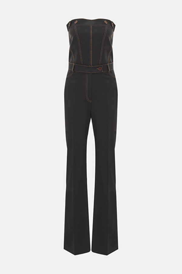 BLACK STRAPLESS SLEEVELESS JUMPSUIT