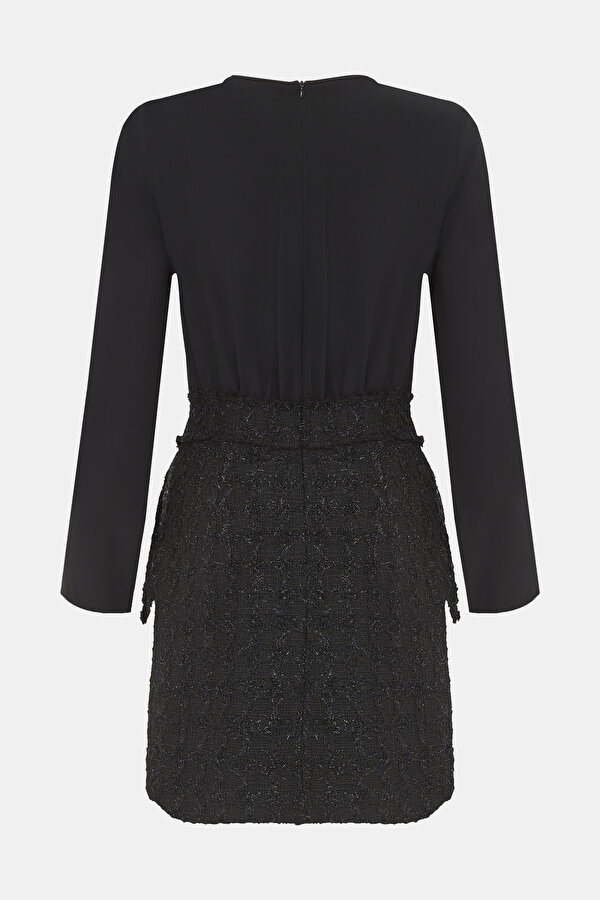 BLACK LONG SLEEVE SHORT DRESS 2