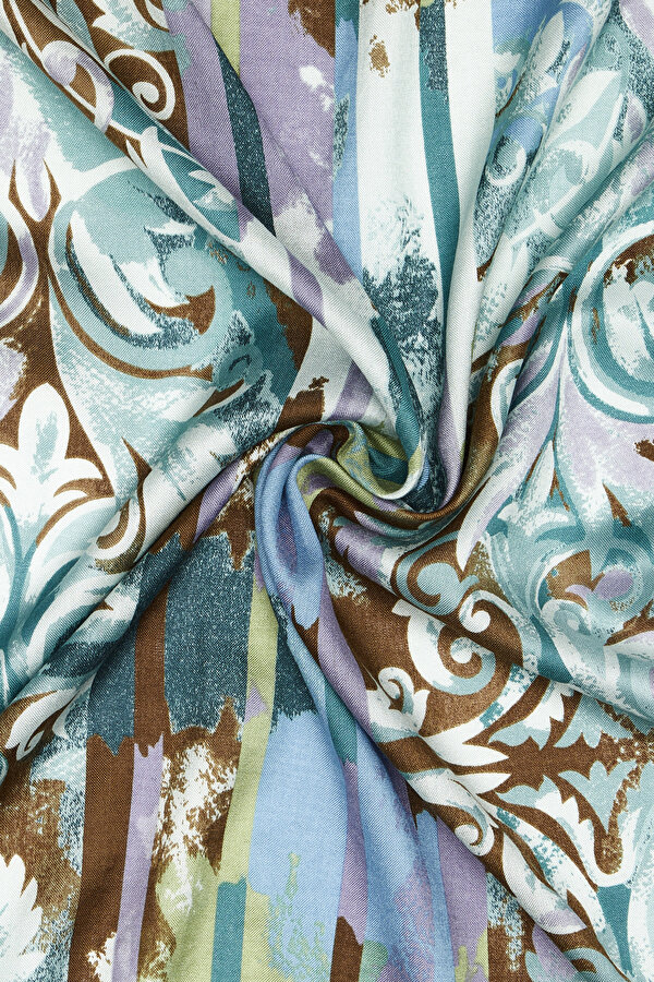 WATER GREEN VOILE SILK SHAWL 2