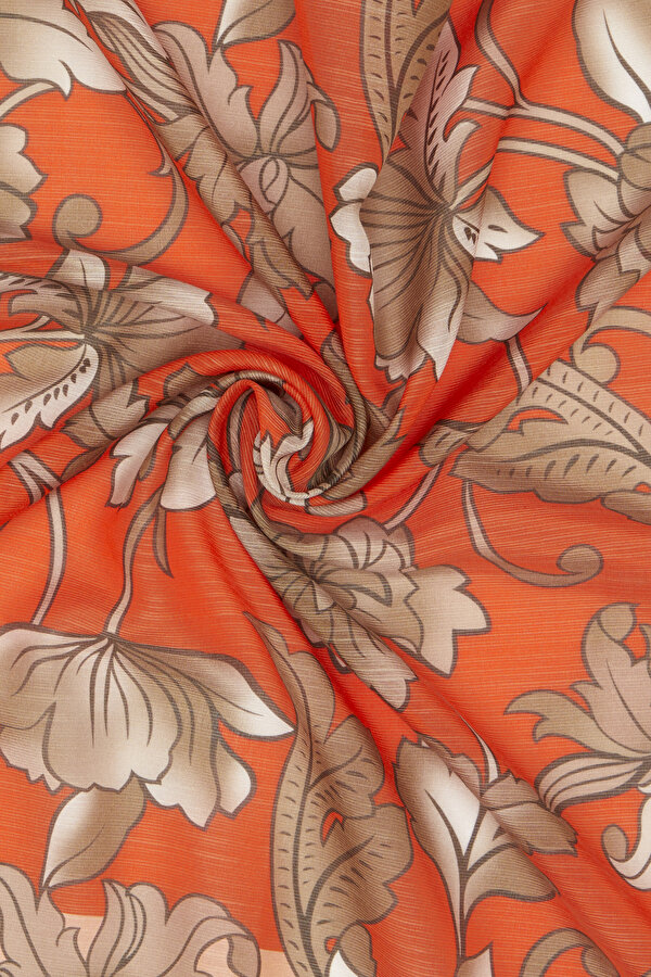 VERMILION COTTON/SILK SHAWL 2