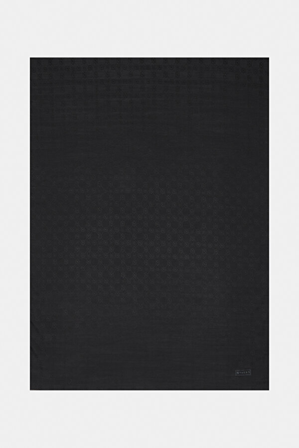 BLACK COTTON/SILK SHAWL