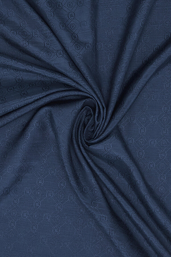 NAVY BLUE COTTON/SILK SHAWL 2