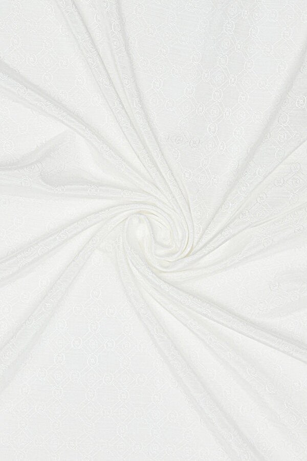 WHITE COTTON/SILK SHAWL 2