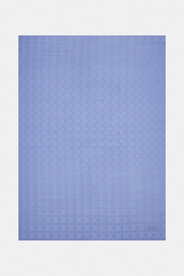 BLUE COTTON/SILK SHAWL