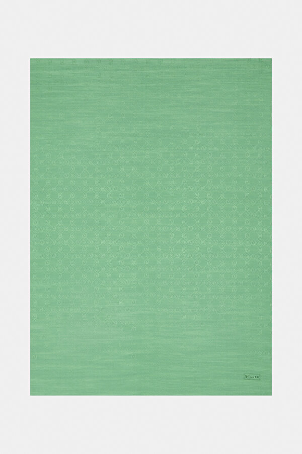GREEN COTTON/SILK SHAWL