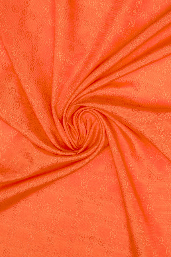 DARK ORANGE COTTON/SILK SHAWL 2