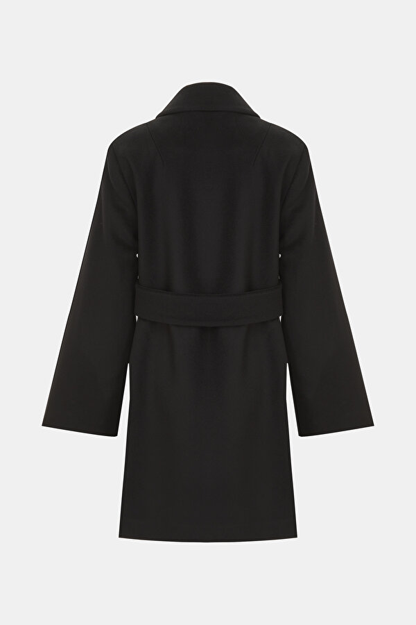 BLACK WOOL SHORT REEFER JACKET 2