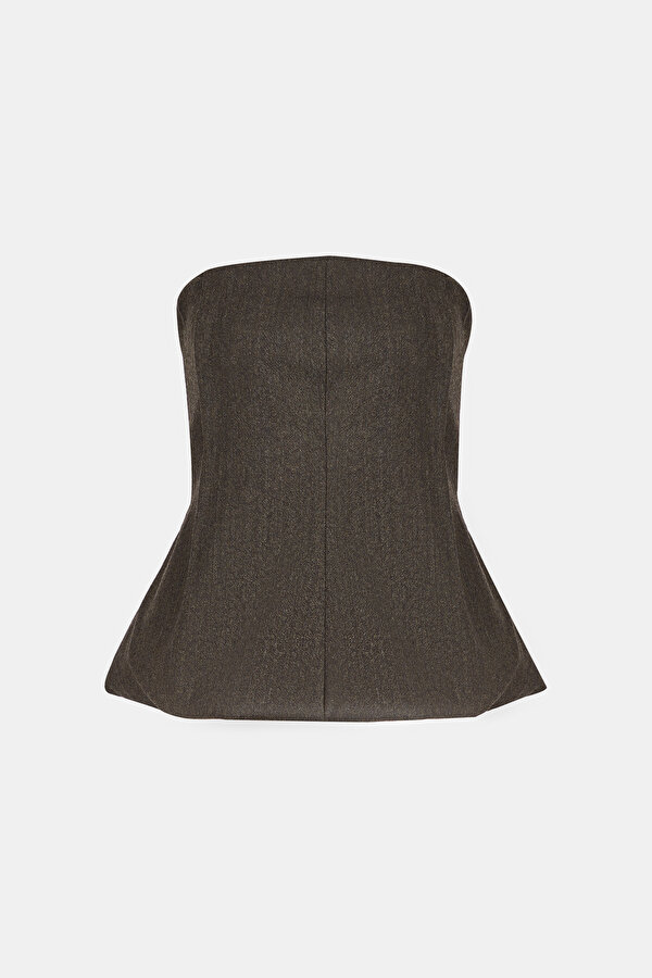 ANTHRACITE STRAPLESS BLOUSE