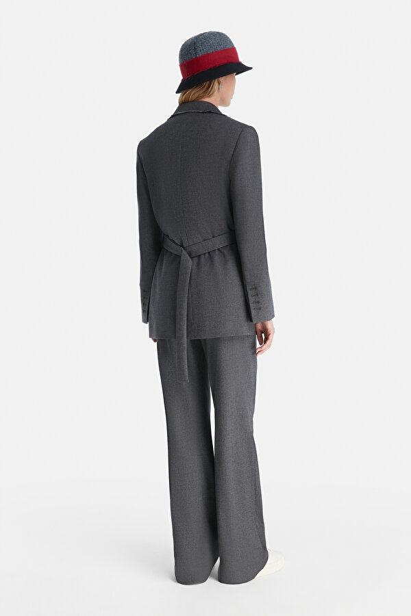 NAVY BLUE SURPLICE NECKLINE (CROSS-OVER NECKLINE) JACKET 2