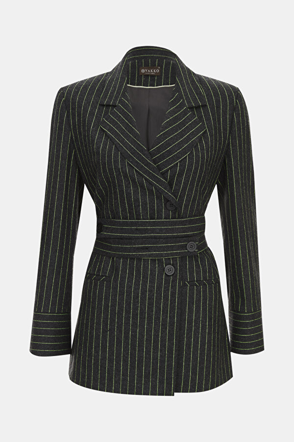 GREEN SURPLICE NECKLINE (CROSS-OVER NECKLINE) JACKET