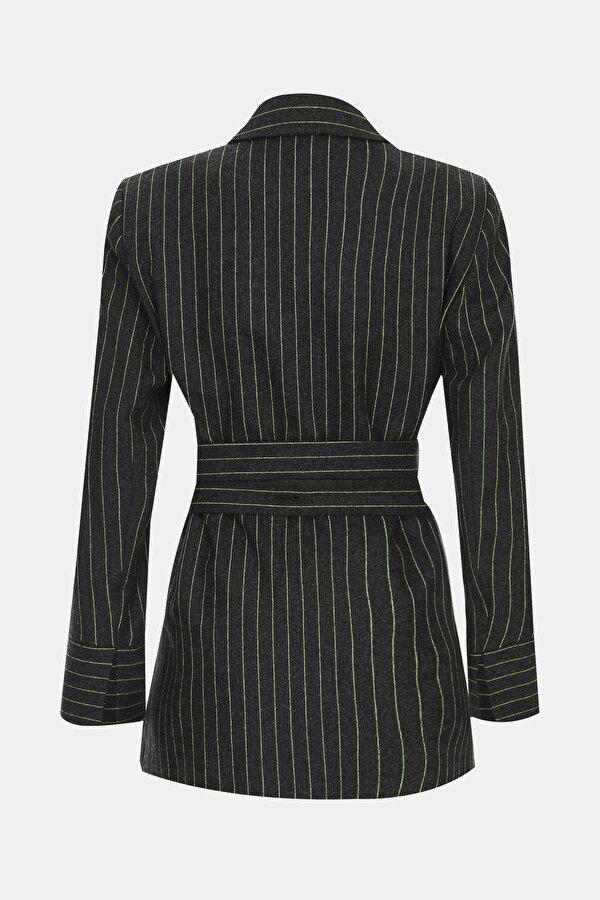 GREEN SURPLICE NECKLINE (CROSS-OVER NECKLINE) JACKET 2