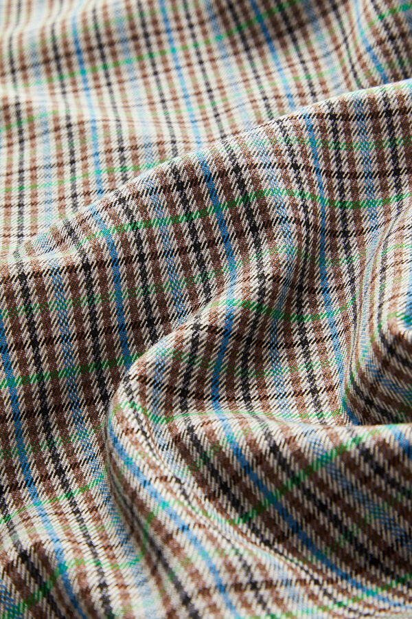 MULTICOLOR CHECK STRAIGHT CUT TROUSERS 7