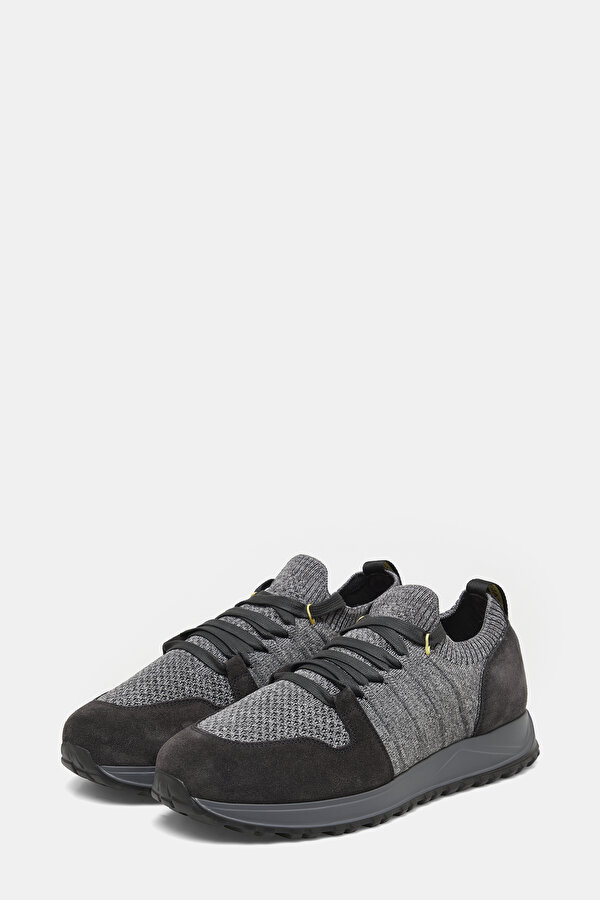 ANTHRACITE LEATHER/WOOL SHOE 2