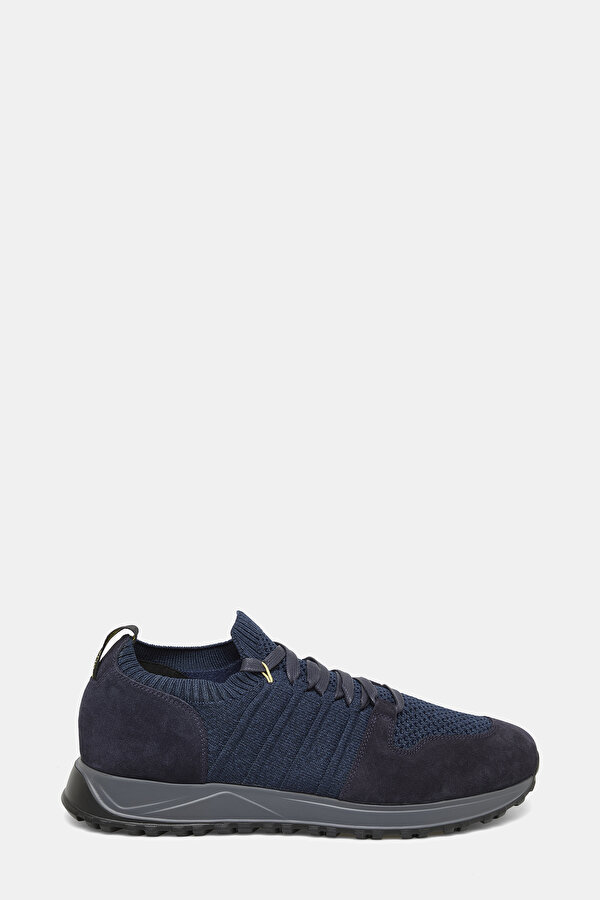 GREY LEATHER/WOOL SHOE