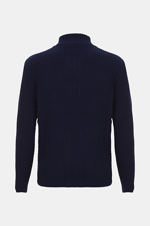 NAVY BLUE TRICOT CARDIGAN 2