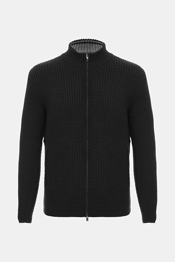 BLACK TRICOT CARDIGAN