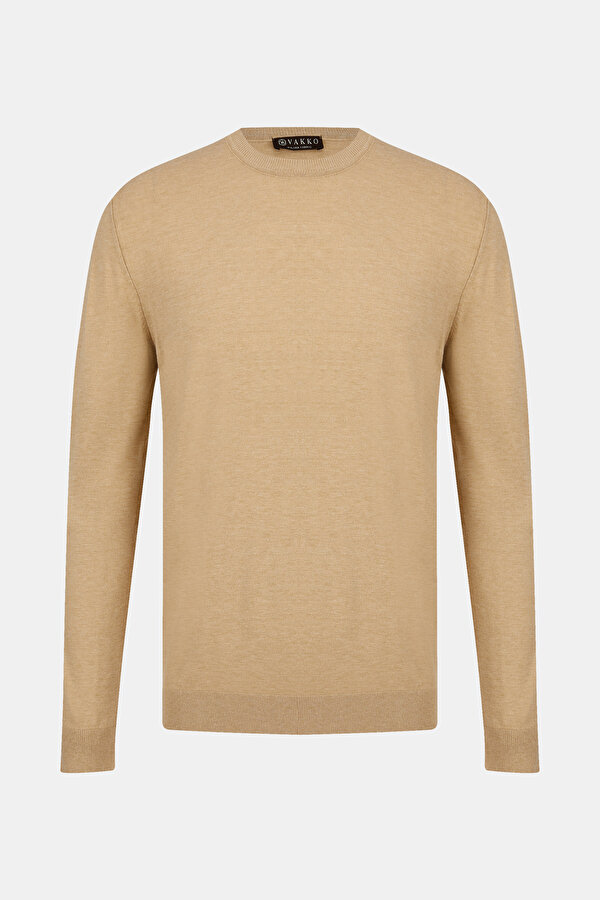 CAMEL BASIC / ROUND NECKLINE TRICOT JERSEY