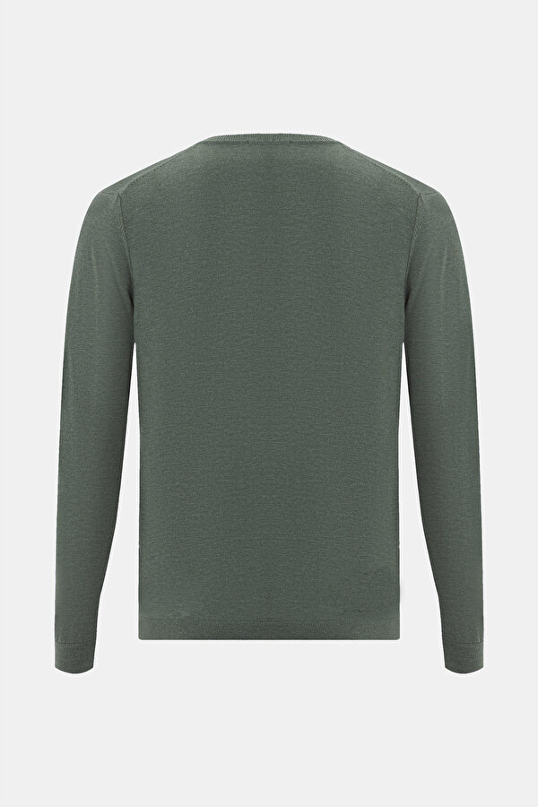 GREEN V NECK TRICOT JERSEY 2