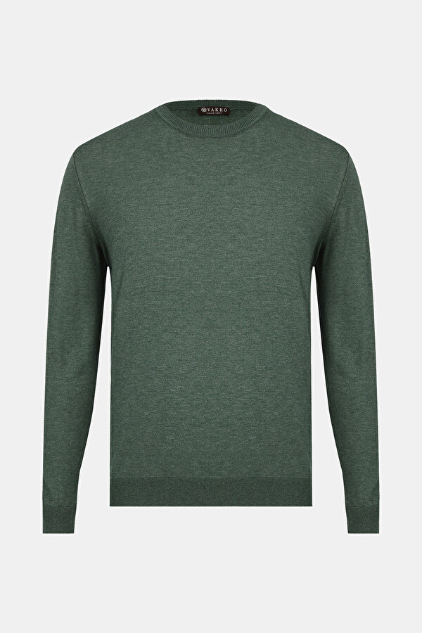 GREEN BASIC / ROUND NECKLINE TRICOT JERSEY