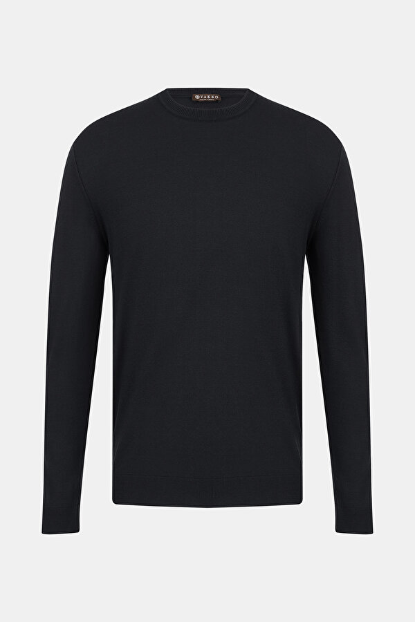 BLACK BASIC / ROUND NECKLINE TRICOT JERSEY